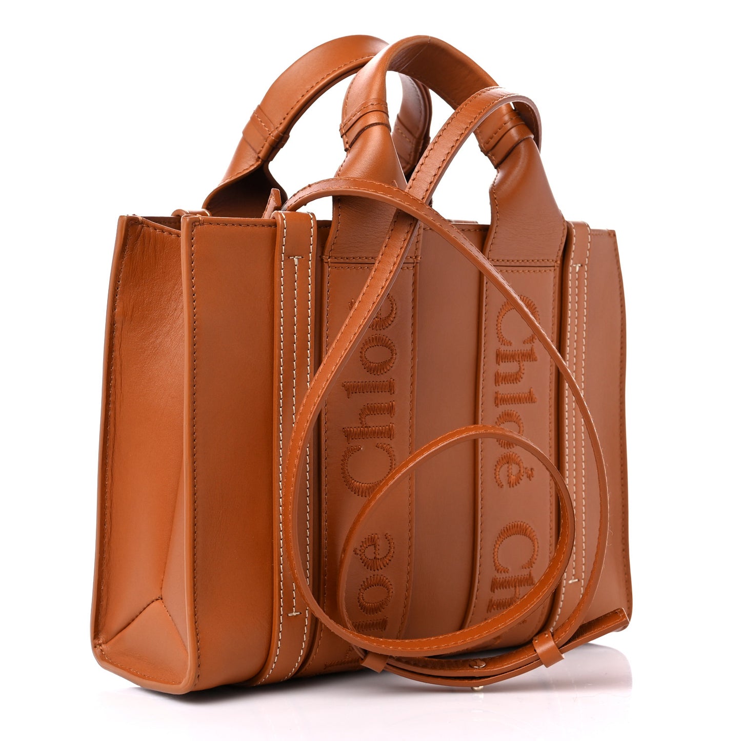 Calfskin Small Woody Tote Caramel