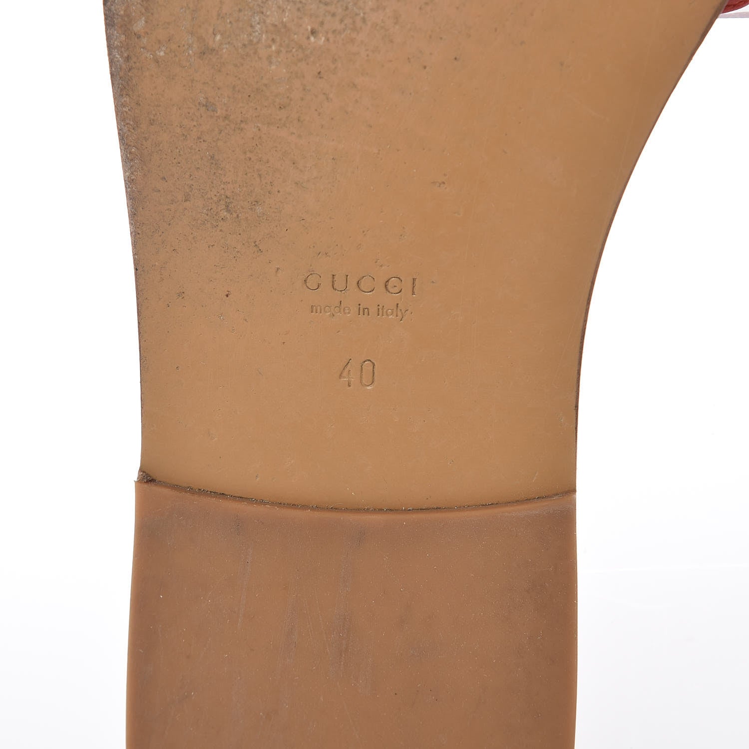 Gucci Malaga Kid Fringe Horsebit Slide Sandals 40 Orange 8 of 12
