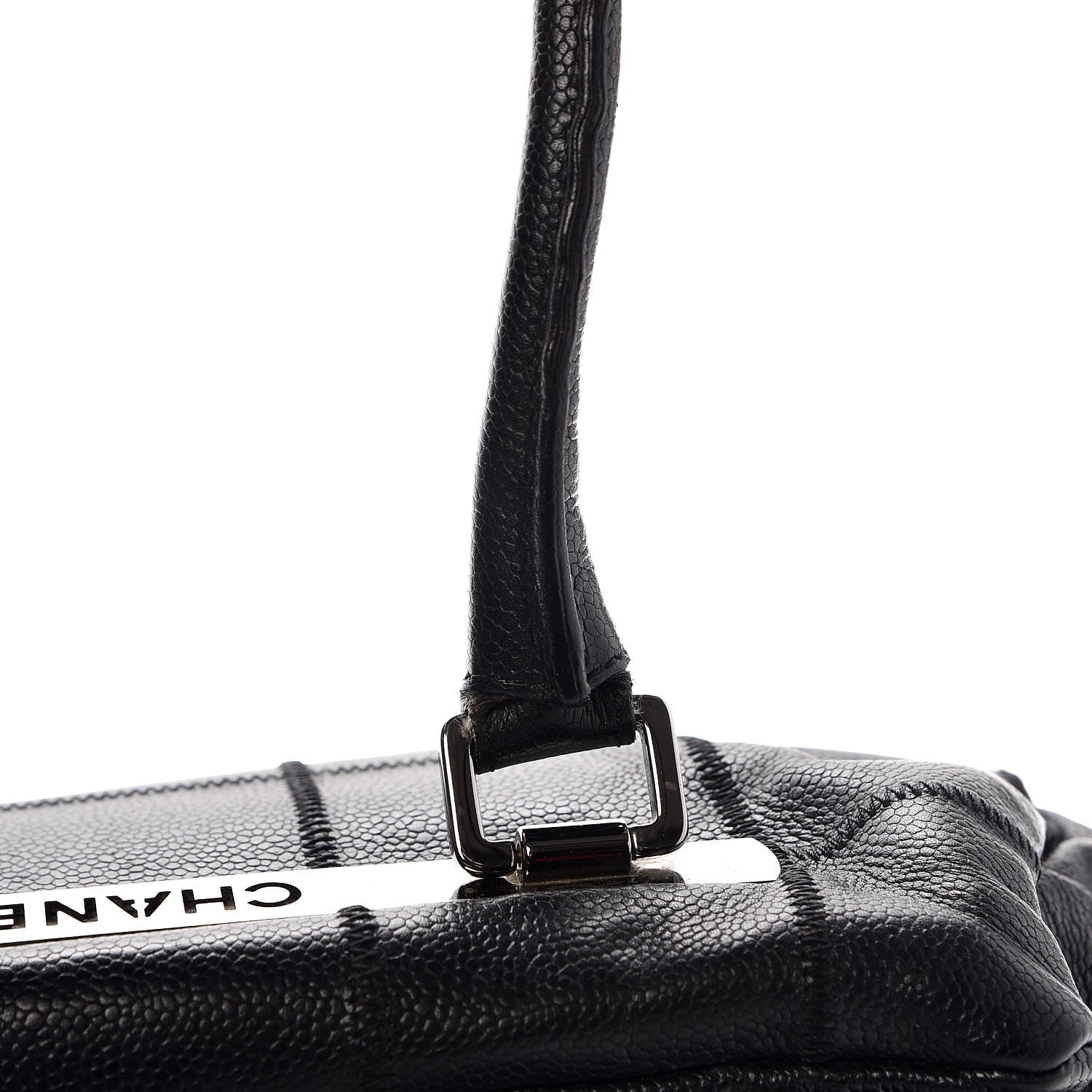 Chanel Caviar Square Stitched Medium Tote Black 11 of 16