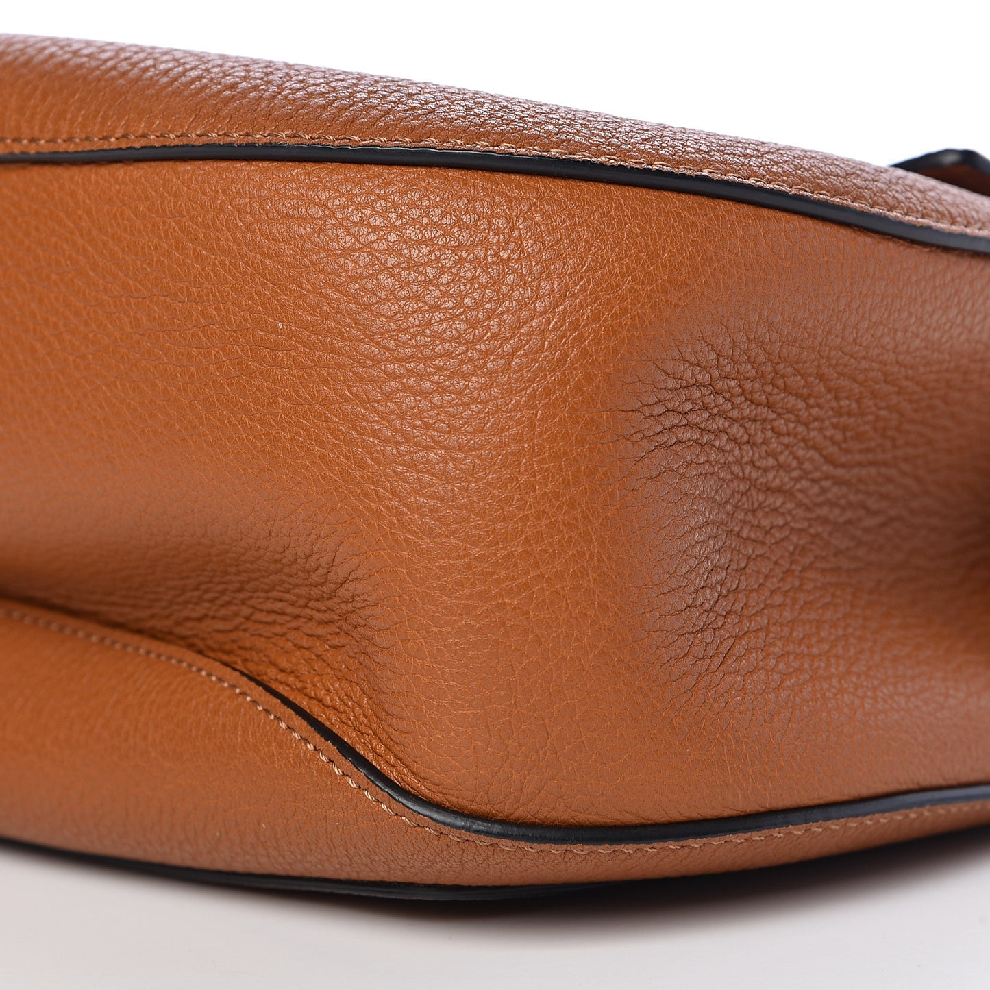 Grained Lambskin Medium Drew Shoulder Bag Caramel