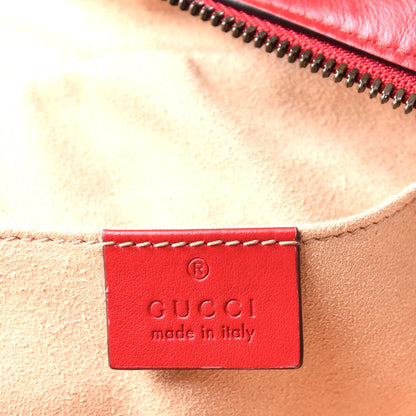 Gucci Calfskin Matelasse Small GG Marmont Chain Shoulder Bag Hibiscus Red 6 of 9