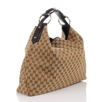 Gucci Monogram Large Horsebit Chain Hobo Dark Brown 3 of 8