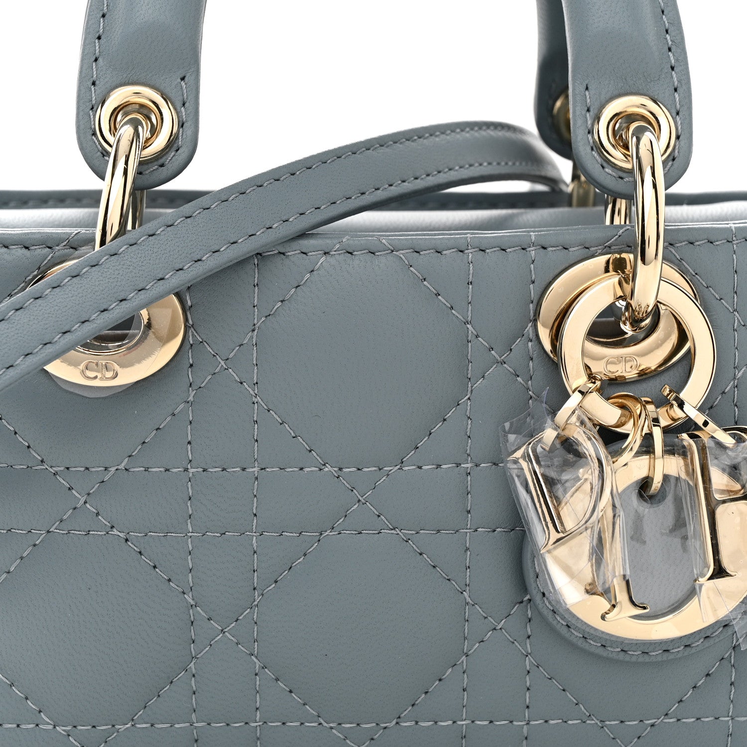 Christian Dior Lambskin Cannage Micro Lady D-Joy Cloud Blue