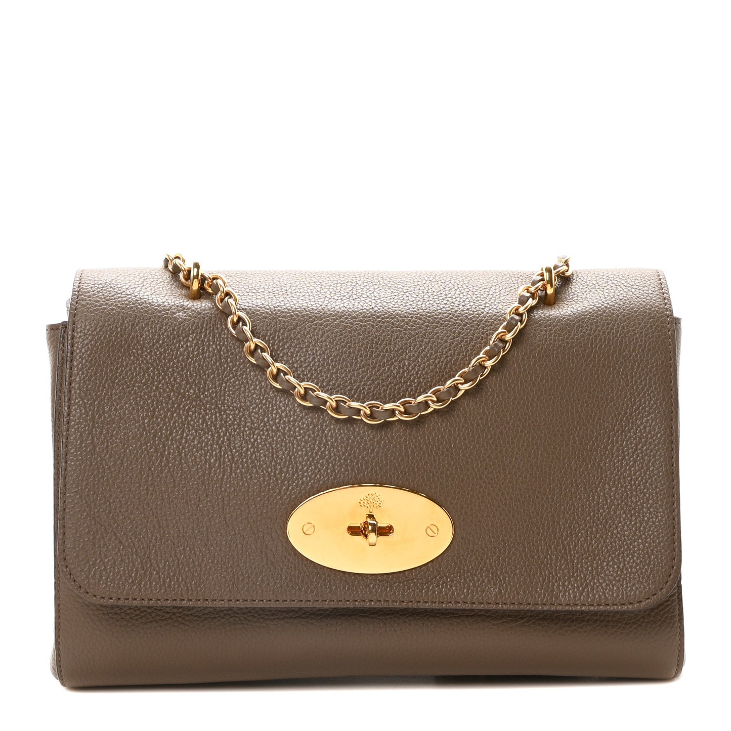Small Classic Grain Calfskin Medium Lily Flap Clay