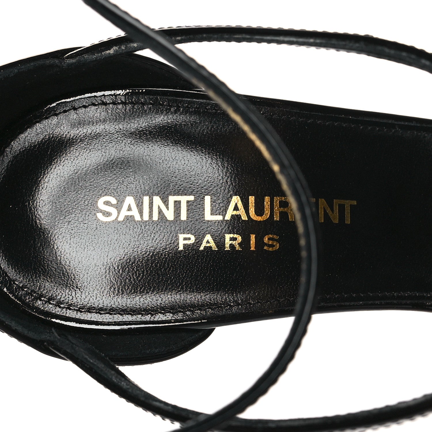 Saint Laurent Patent Cassandra 100 Sandals 38.5 Black 8 of 9