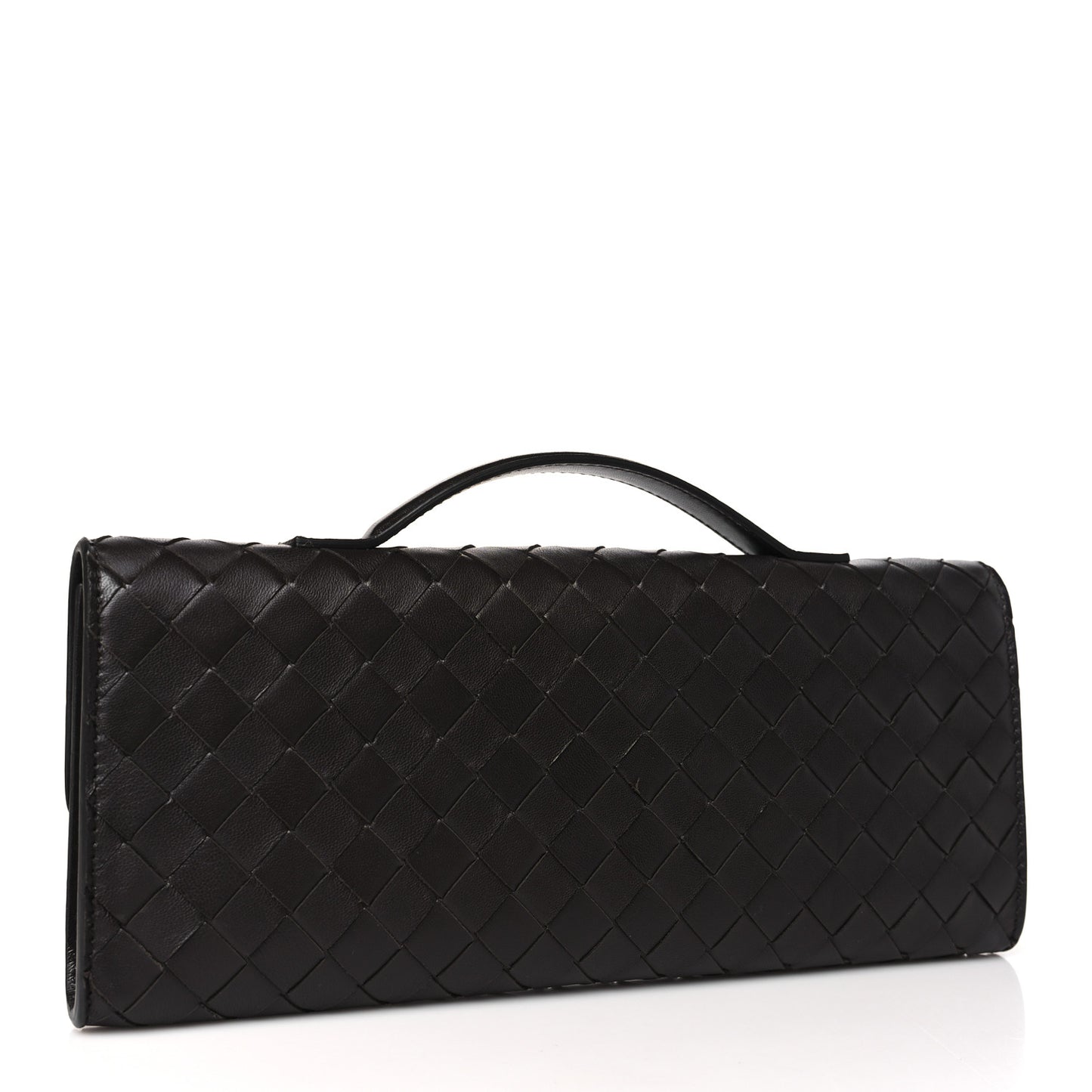Nappa Intrecciato Long Andiamo Top Handle Clutch Fondant