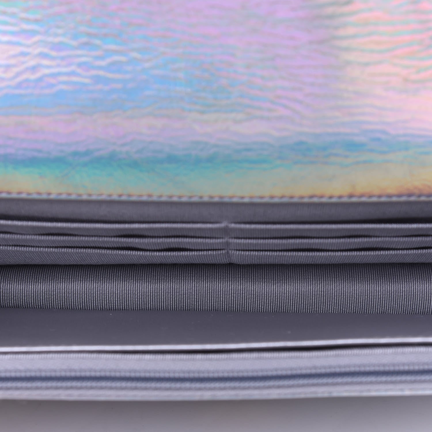 Chanel Iridescent Goatskin Quilted Wallet On Chain WOC Silver 5 of 12