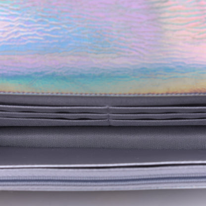 Chanel Iridescent Goatskin Quilted Wallet On Chain WOC Silver 5 of 12