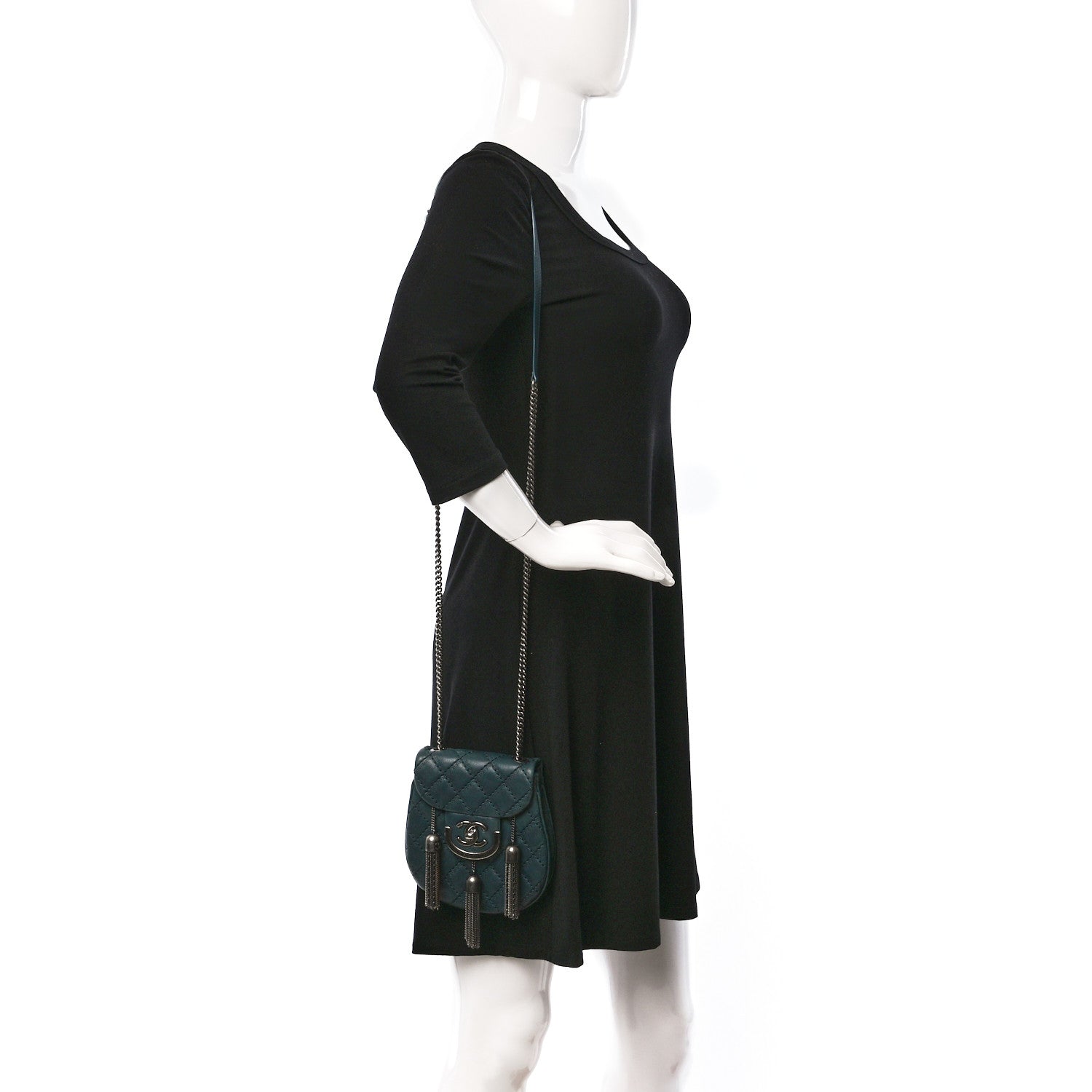 Chanel Calfskin Small Coco Sporran Tassel Flap Dark Green 2 of 9