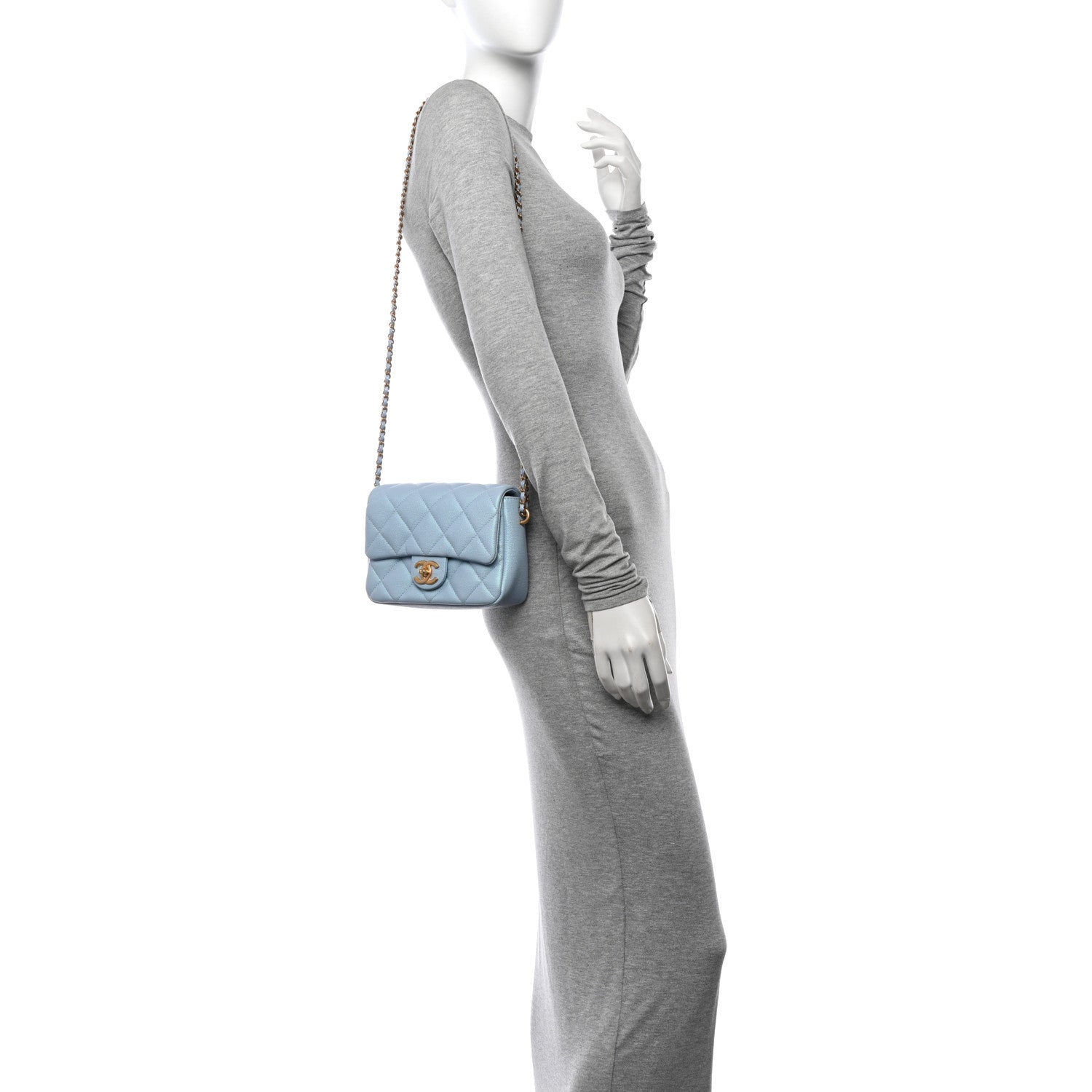 Chanel Caviar Quilted Mini My Perfect Flap Light Blue 2 of 10