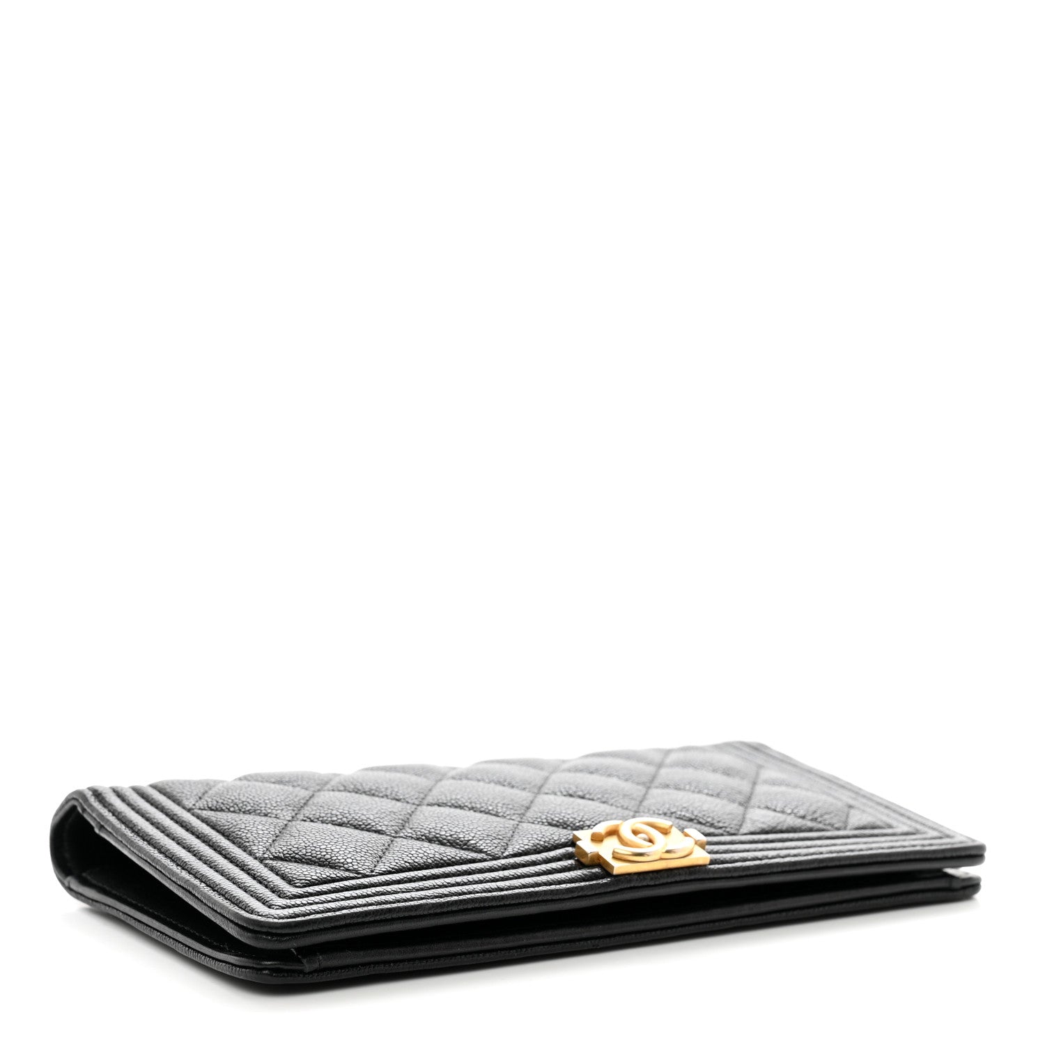Chanel Caviar Quilted Boy Yen Wallet Black 4 of 9