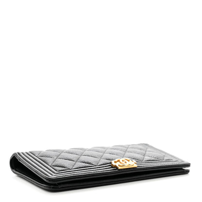 Chanel Caviar Quilted Boy Yen Wallet Black 4 of 9