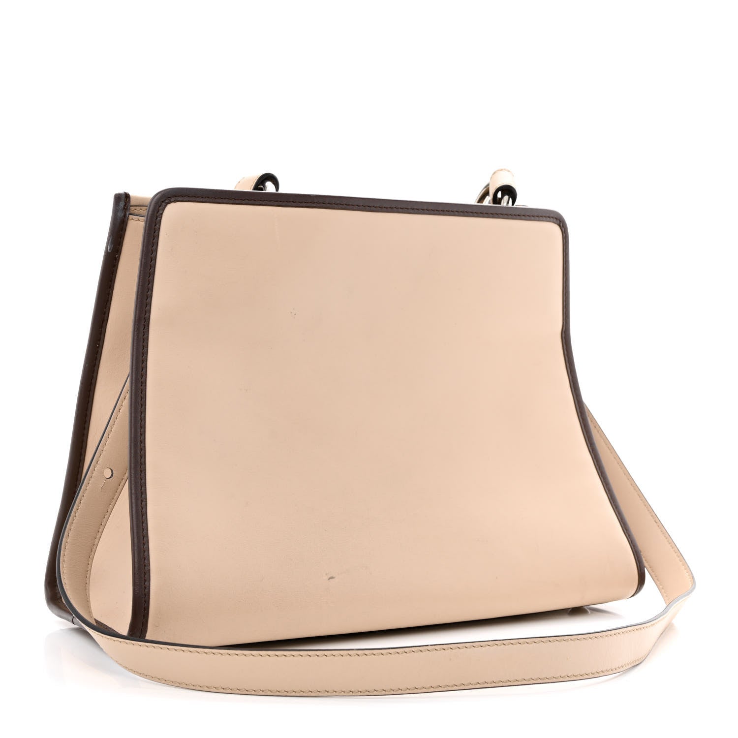 Fendi Vitello Century Opaco F is Fendi Bi-Color Small Runaway Satchel Soap Moresco 3 of 14