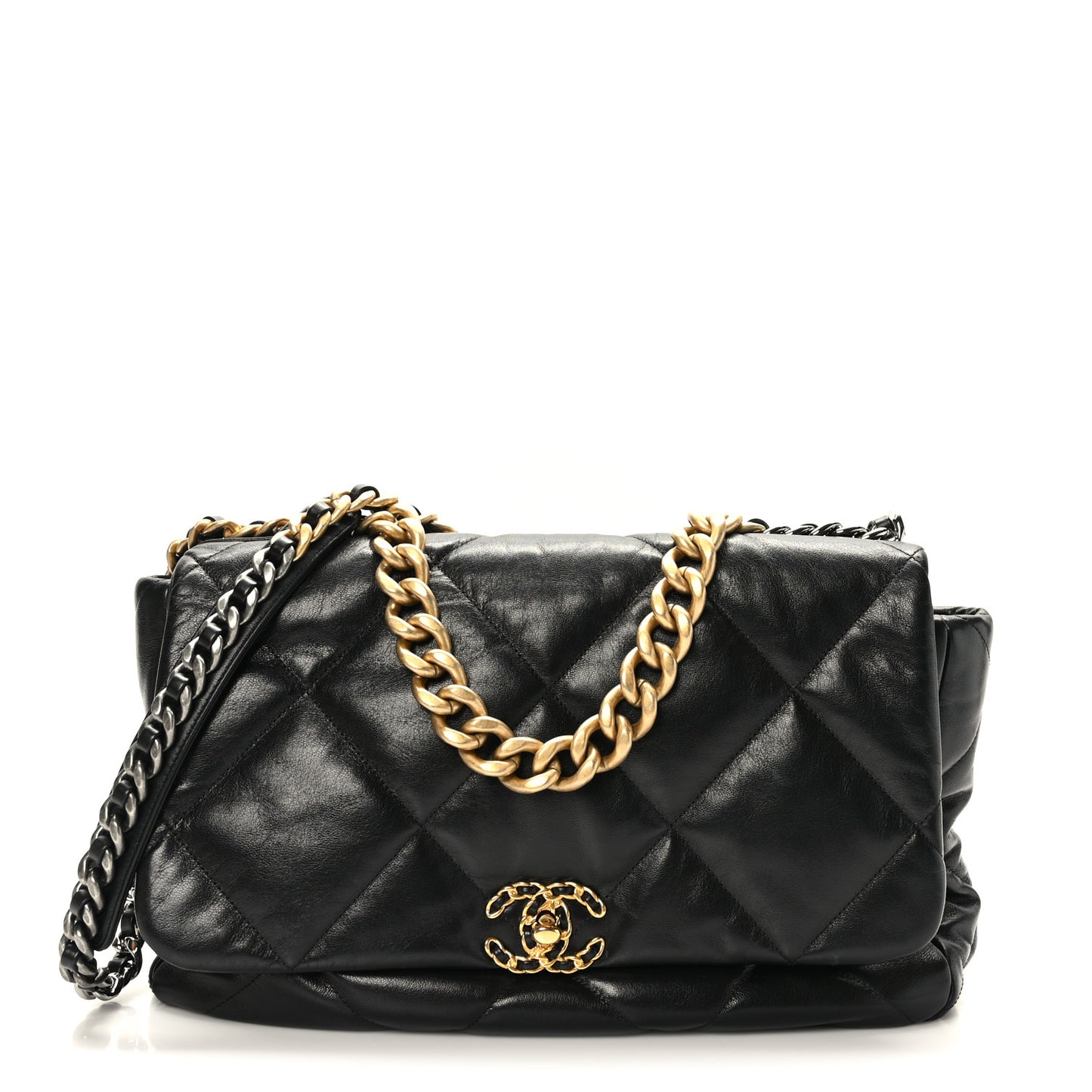 Lambskin Quilted Maxi Chanel 19 Flap Black