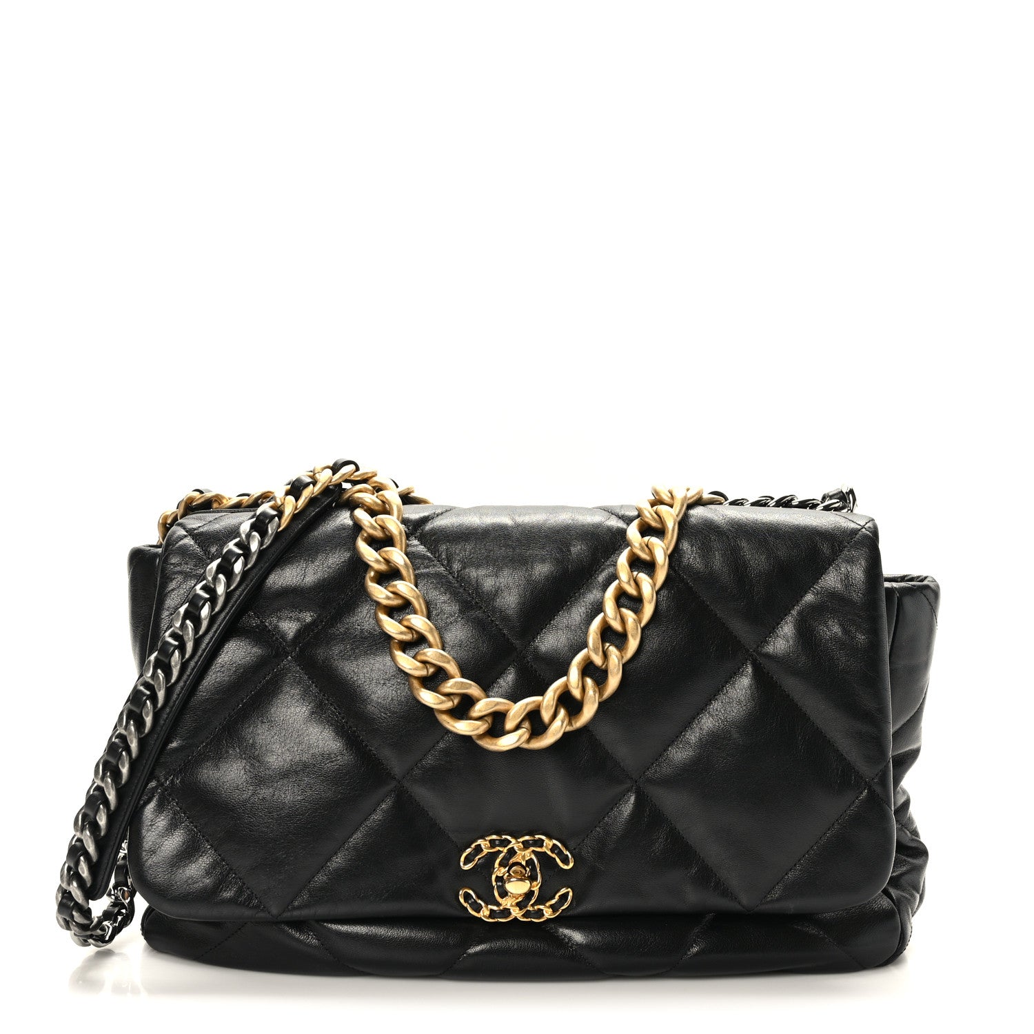 Chanel Lambskin Quilted Maxi Chanel 19 Flap Black 1 of 9