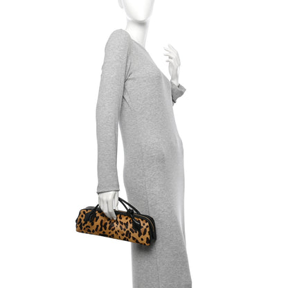 Alaia Calf Hair Leopard Print Le Teckel Clutch Brun Sepia 2 of 10