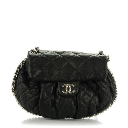 Chanel Washed Lambskin Quilted Medium Chain Around Messenger Black 1 of 7