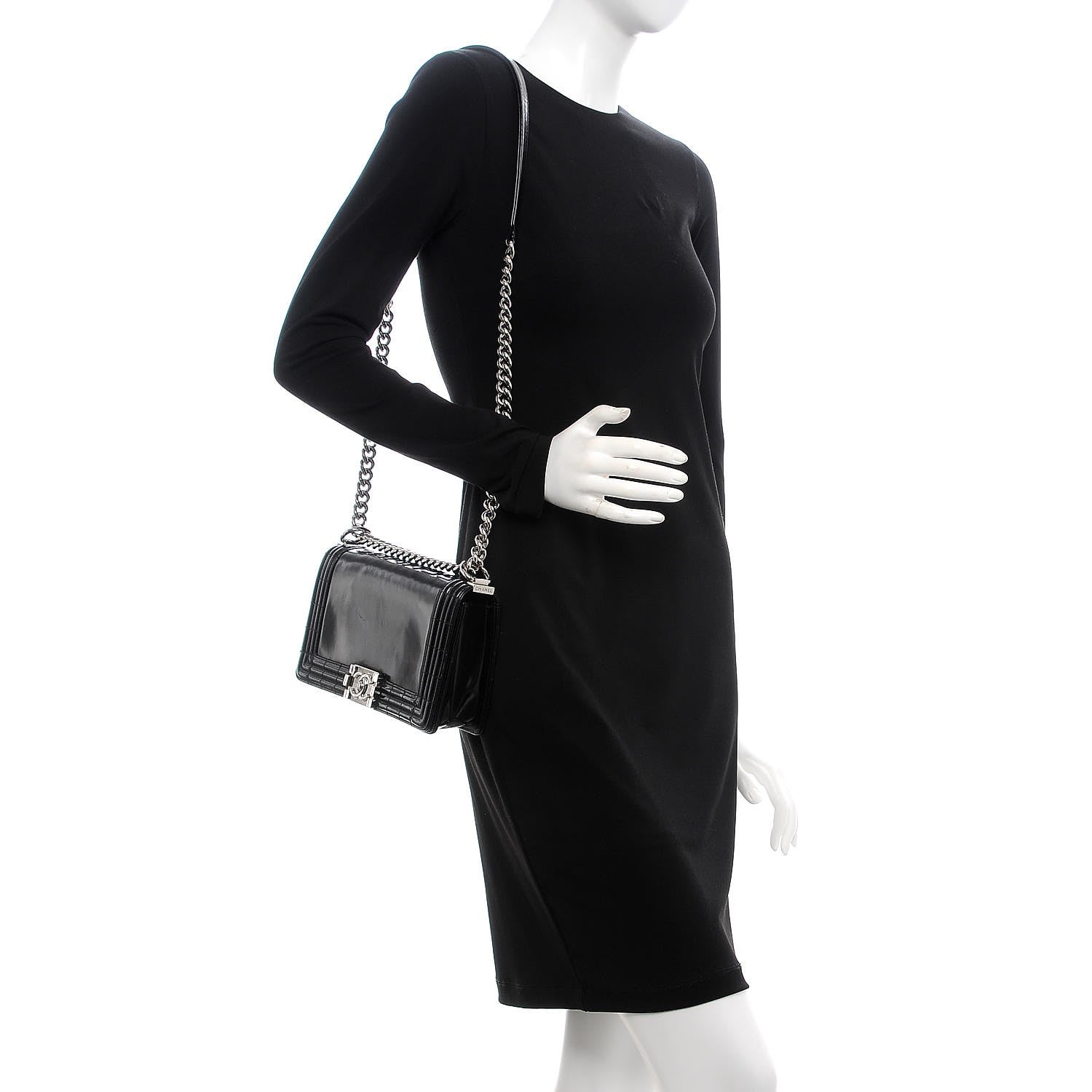 Chanel Glazed Calfskin Medium Boy Flap Black 2 of 9