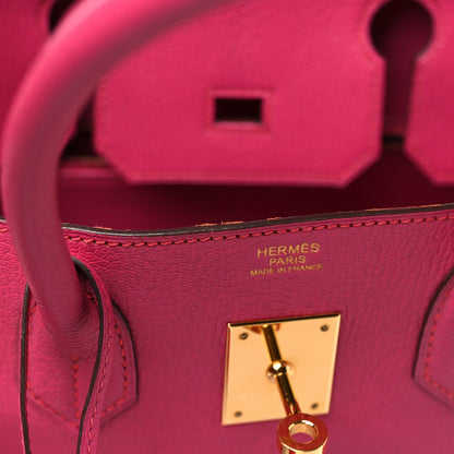 Hermes Chevre Mysore Birkin 30 Rose Shocking 12 of 16