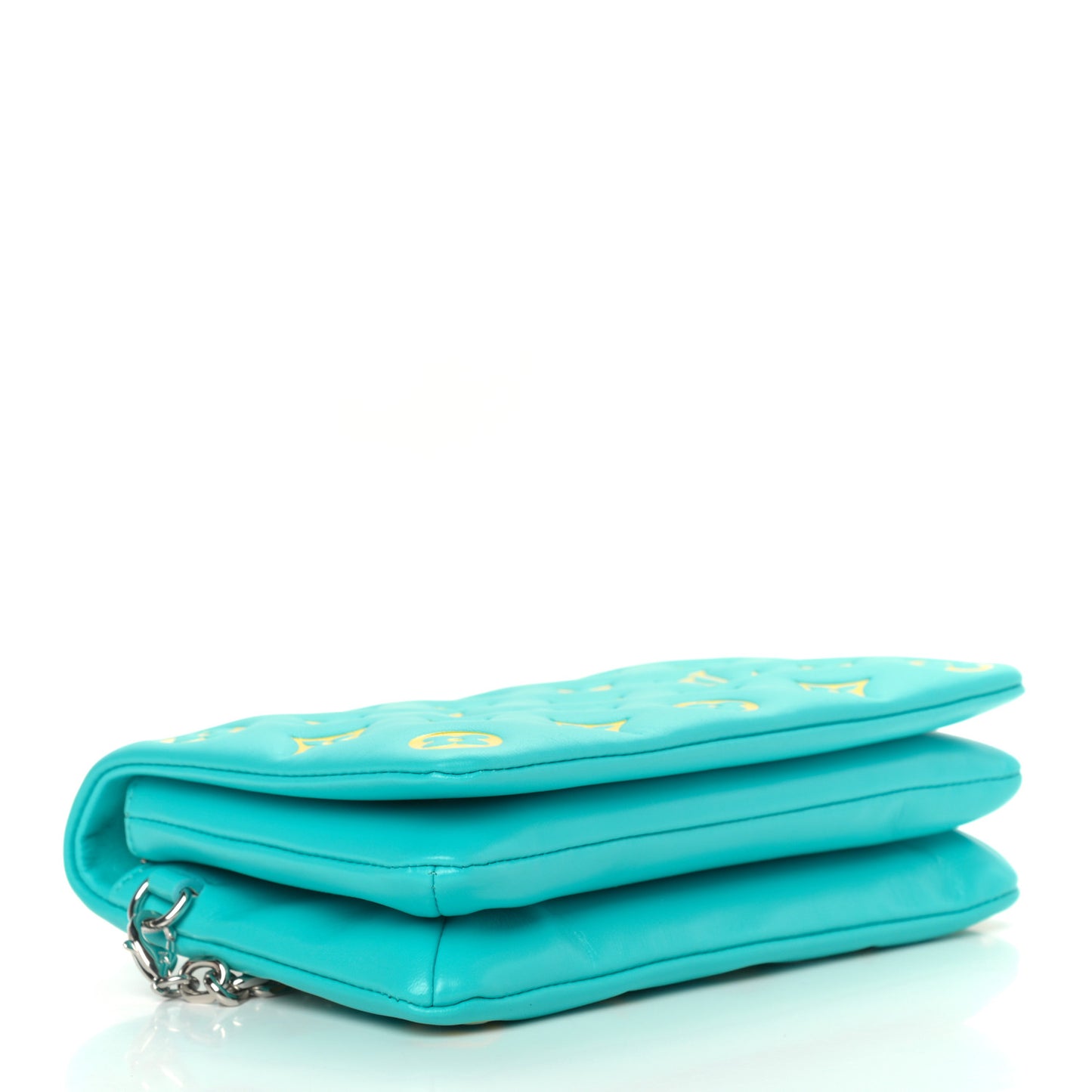 Lambskin Embossed Monogram Vuittamins Pochette Coussin Menthe Jaune