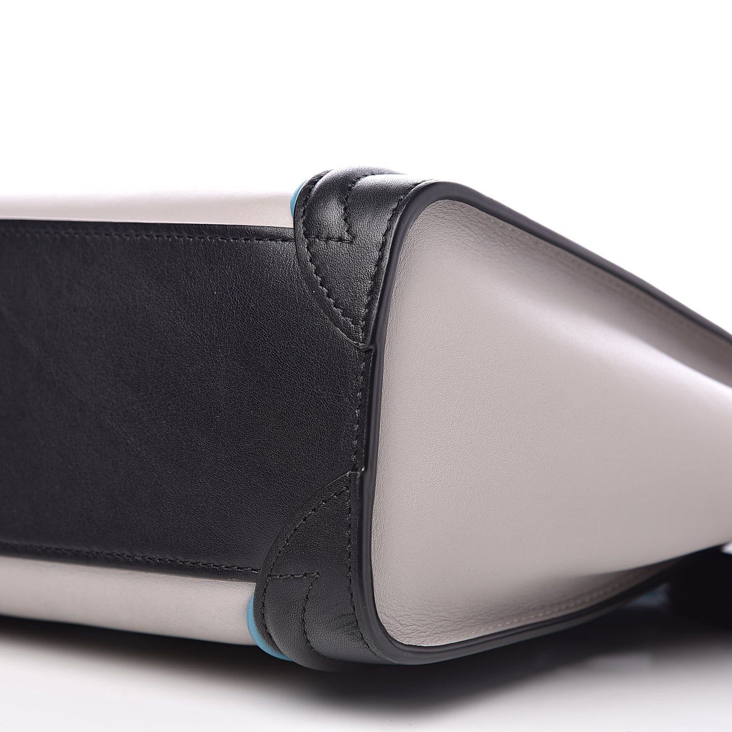 Smooth Calfskin Nano Tri-Color Luggage Turquoise