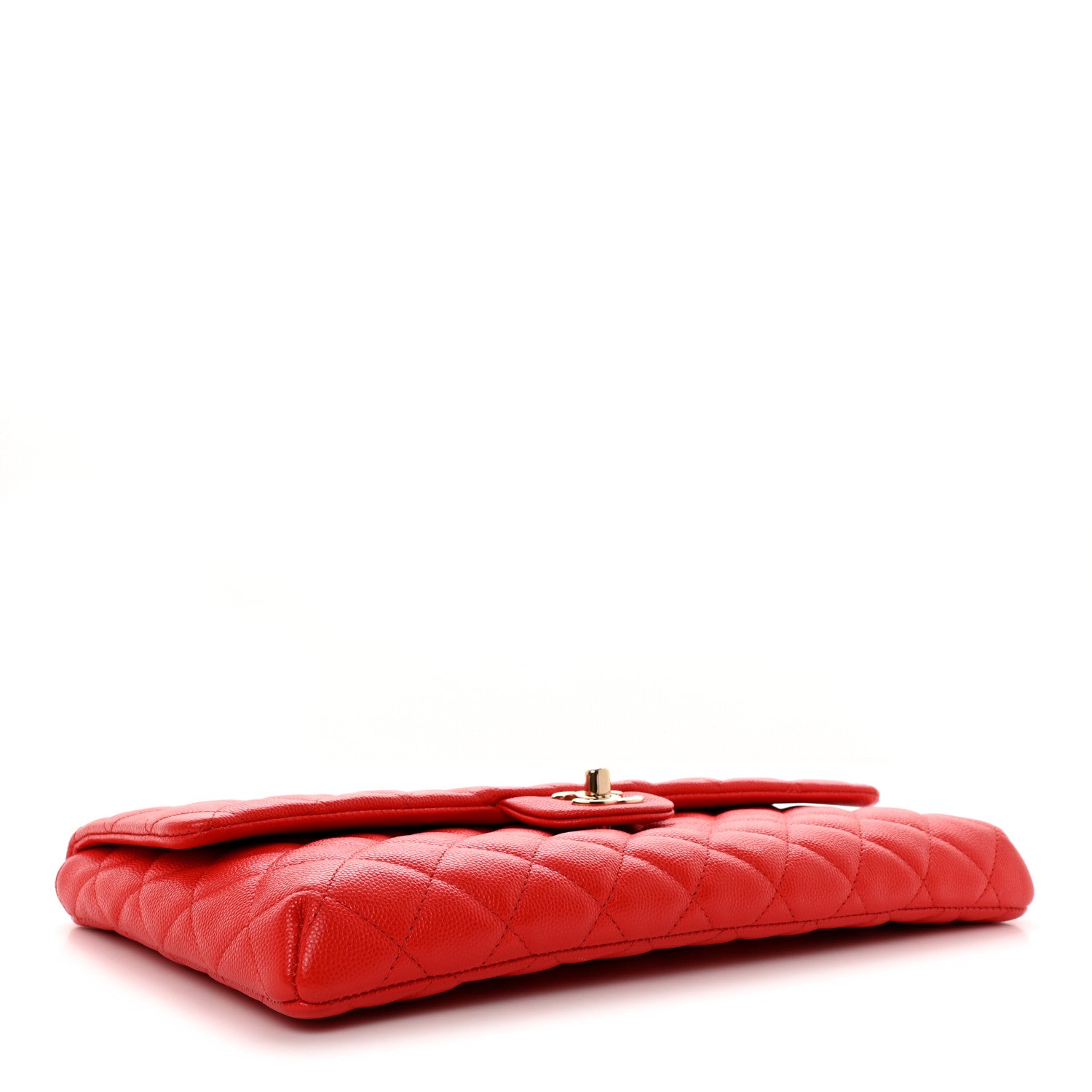 Chanel Caviar Quilted Flap Clutch Red 4 of 7