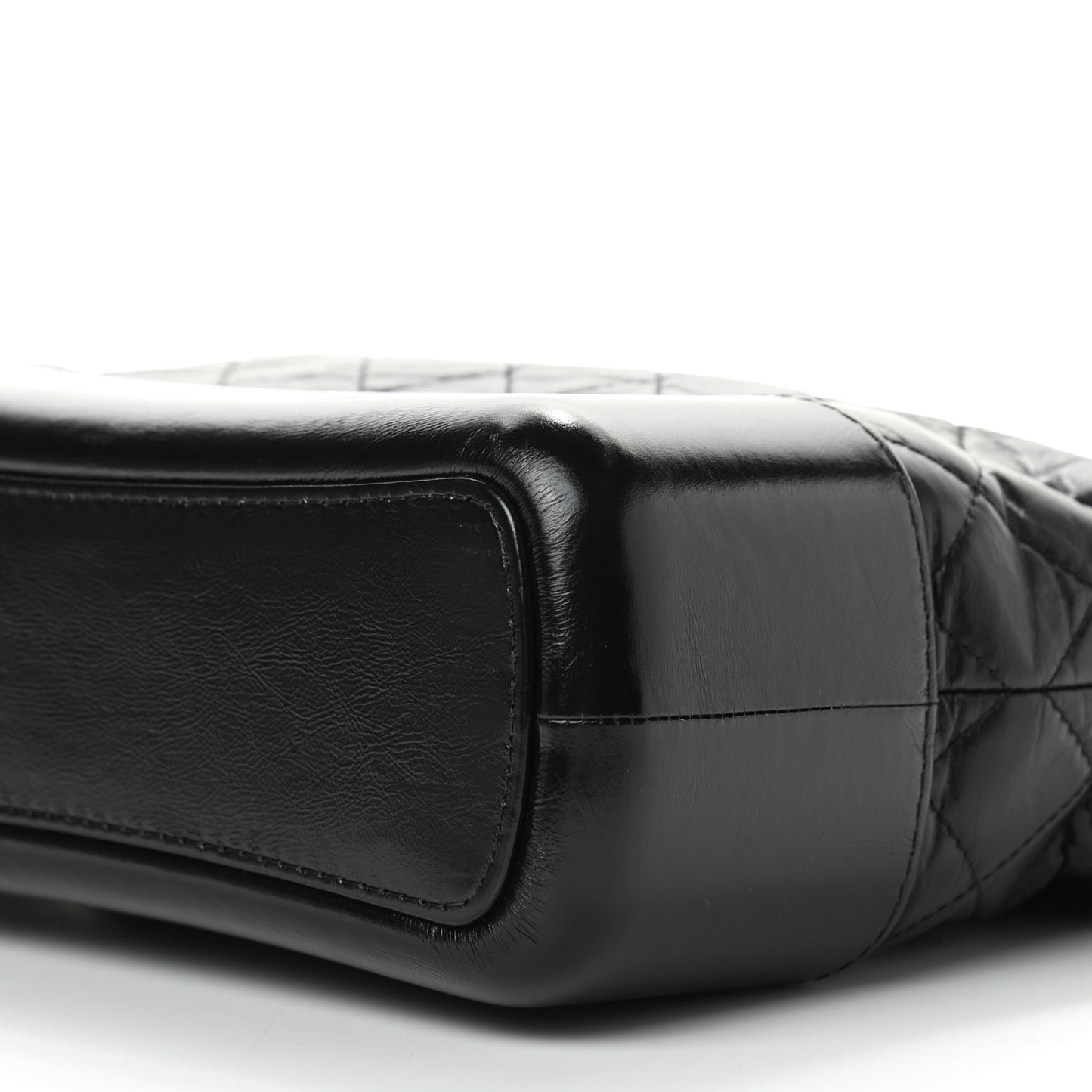 Aged Calfskin Quilted Medium Gabrielle Hobo Black
