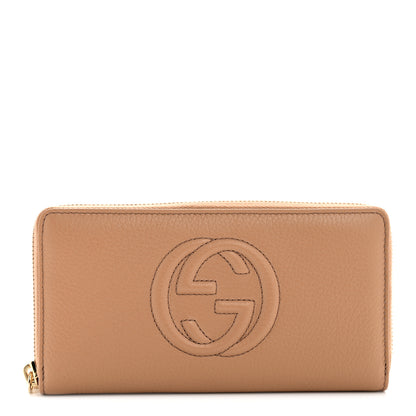 Gucci Pebbled Calfskin Soho Zip Around Wallet Camelia 1 of 9