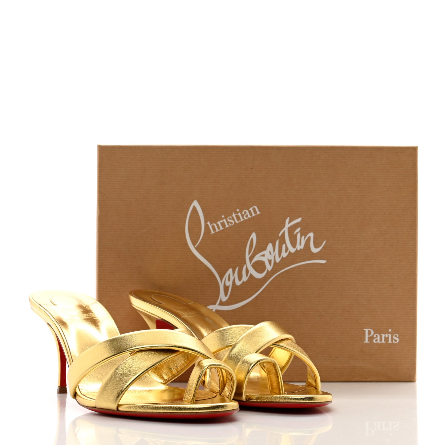 Metallic Calfskin Simply Me 70 Slide Sandals 41 Gold