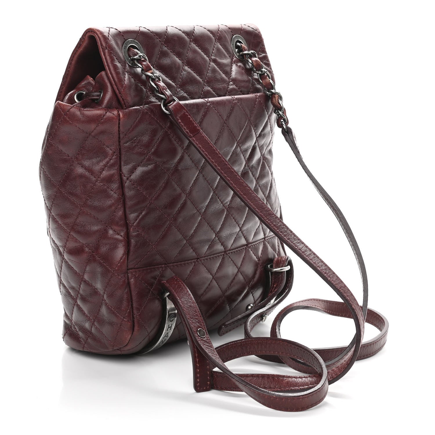Chanel Glazed Calfskin Quilted Small Salzburg Backpack Burgundy 3 of 10