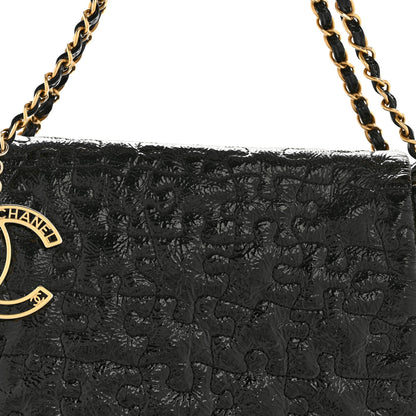 Chanel Patent Puzzle Accordion Flap Bag Black 8 of 12