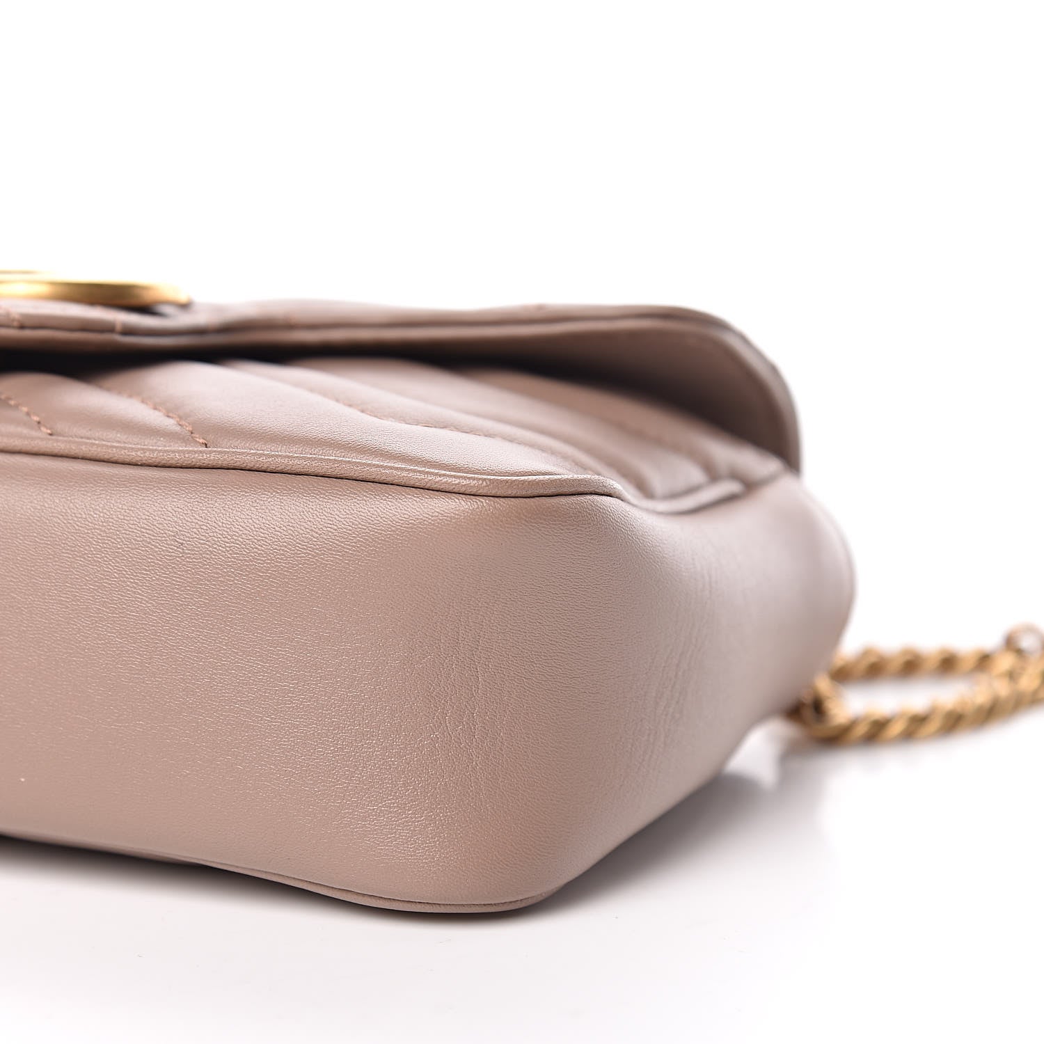 Gucci Calfskin Matelasse Super Mini GG Marmont Shoulder Bag Porcelain Rose 9 of 10
