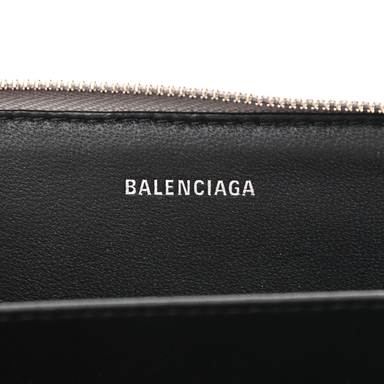 Balenciaga Metallic Calfskin Losange Monogram Everyday Zip Around Card Case Silver Black White 6 of 8