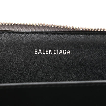 Balenciaga Metallic Calfskin Losange Monogram Everyday Zip Around Card Case Silver Black White 6 of 8