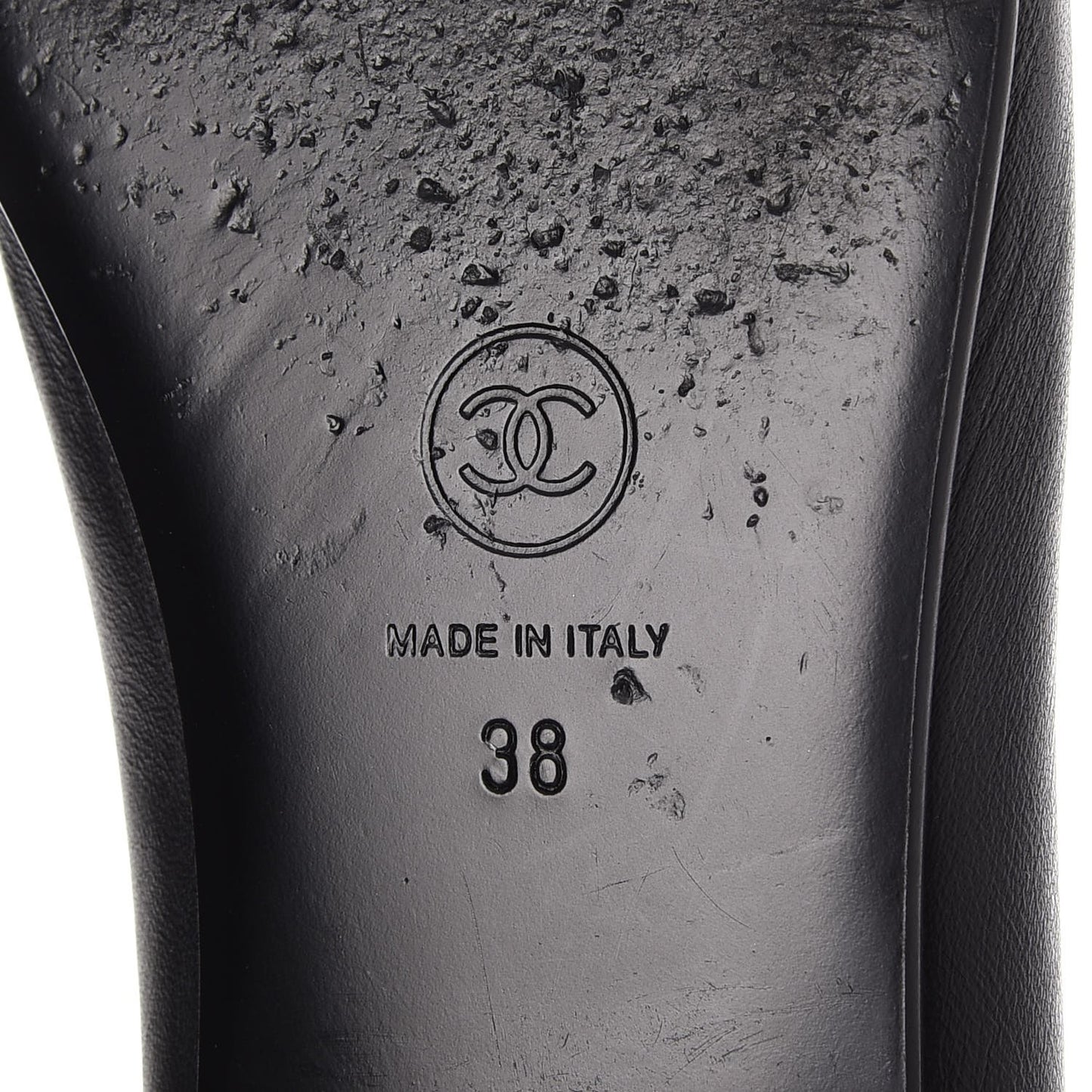 Lambskin Patent Cap Toe Ballerina Flats 38 Black