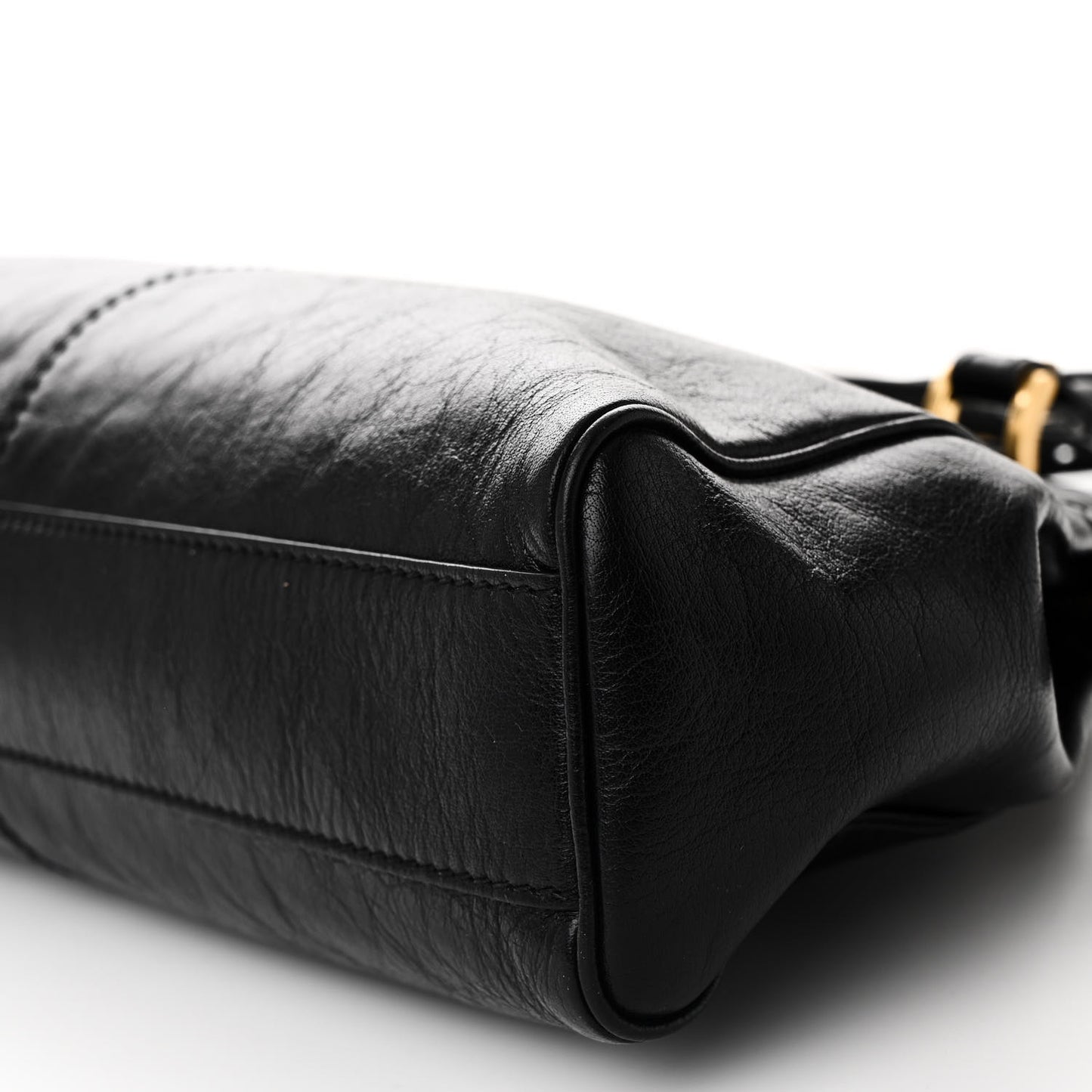 Calfskin Medium Re(Belle) Top Handle Bag Black