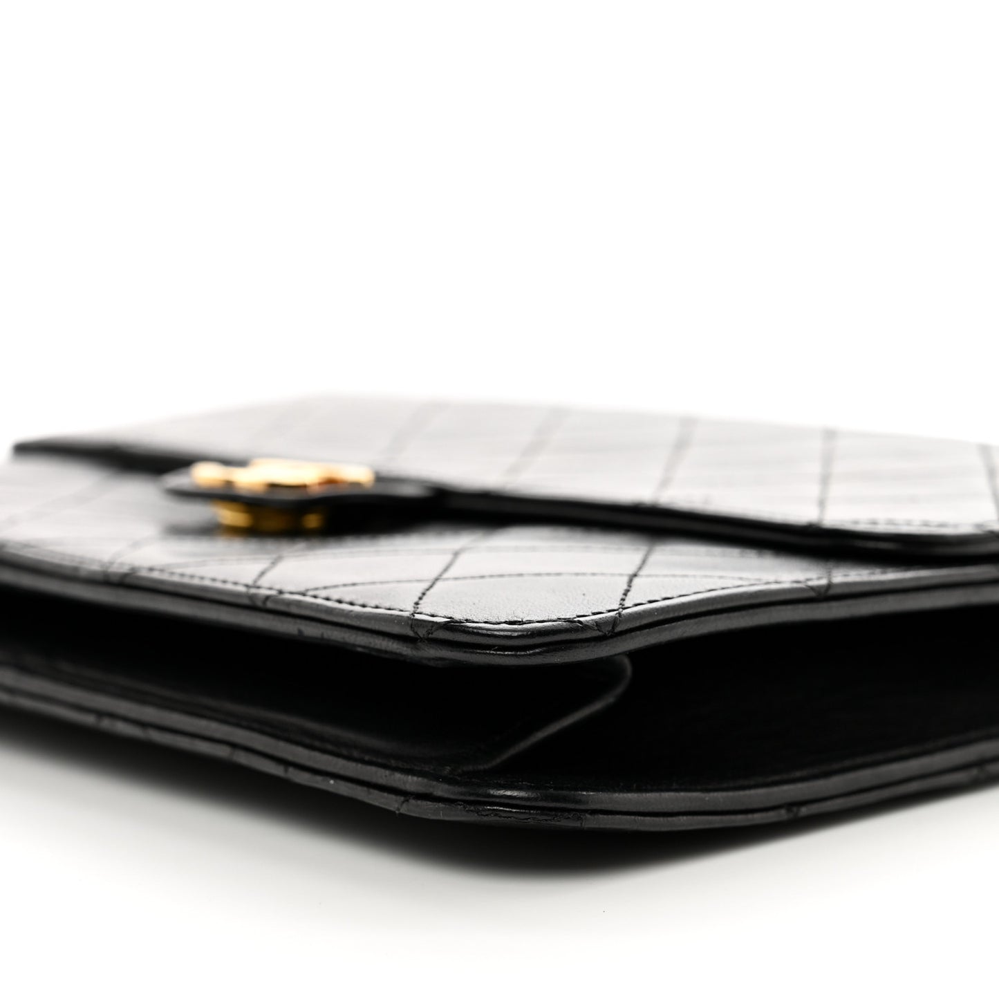 Lambskin Quilted Small Single Flap Bag Black