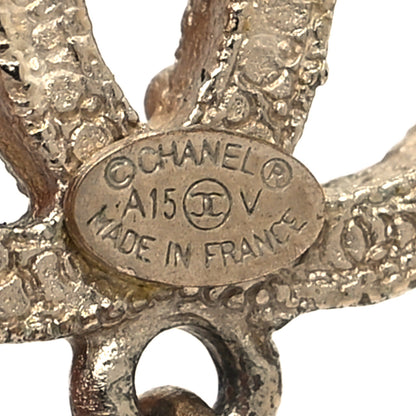 Chanel Crystal Pearl CC Drop Earrings Gold 4 of 4