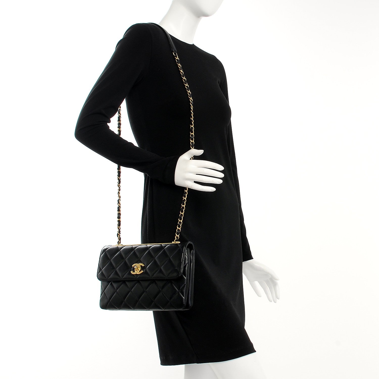 Chanel Lambskin Quilted Medium Trendy CC Flap Black 2 of 8