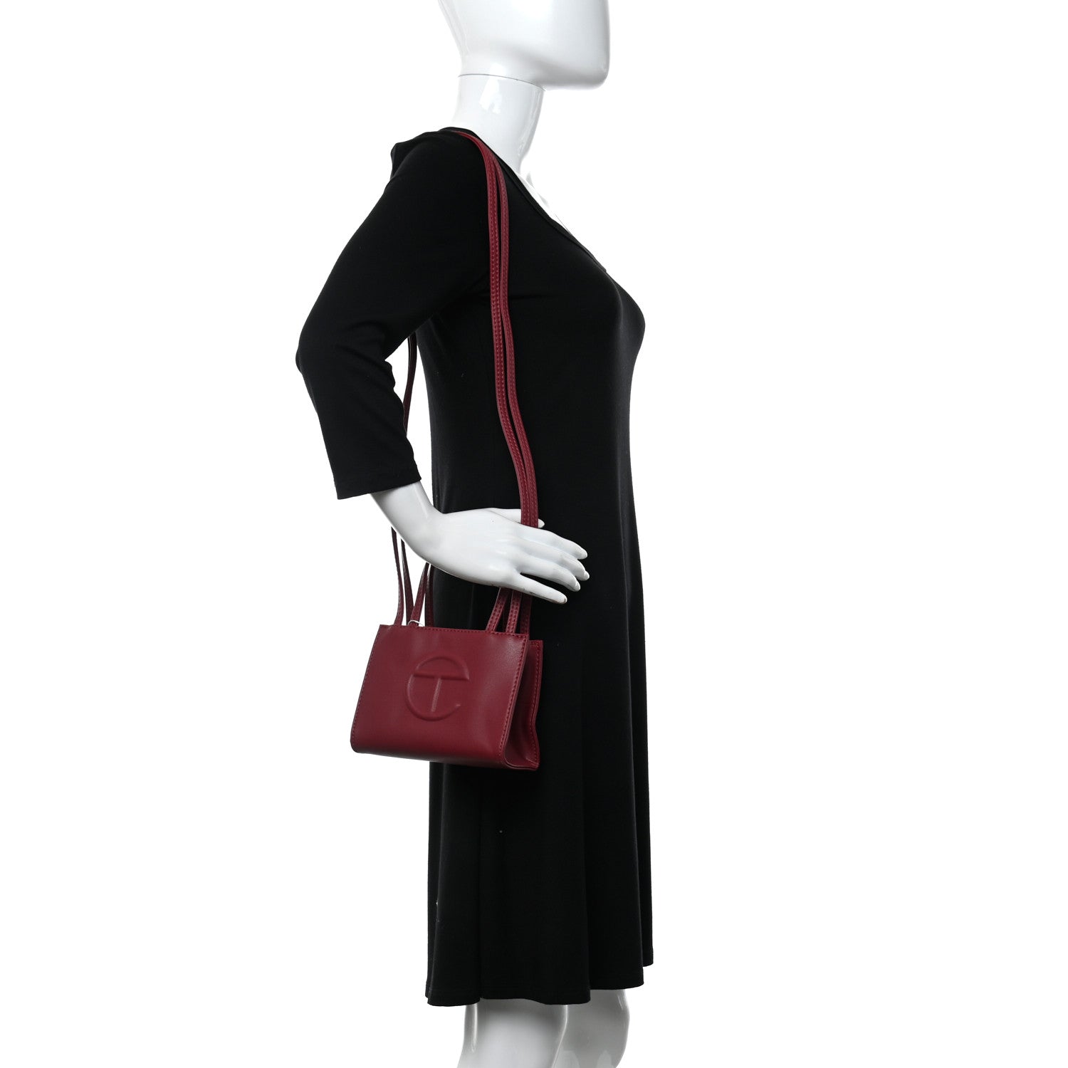 Telfar Vegan Leather Small Shopping Bag Oxblood 2 of 10