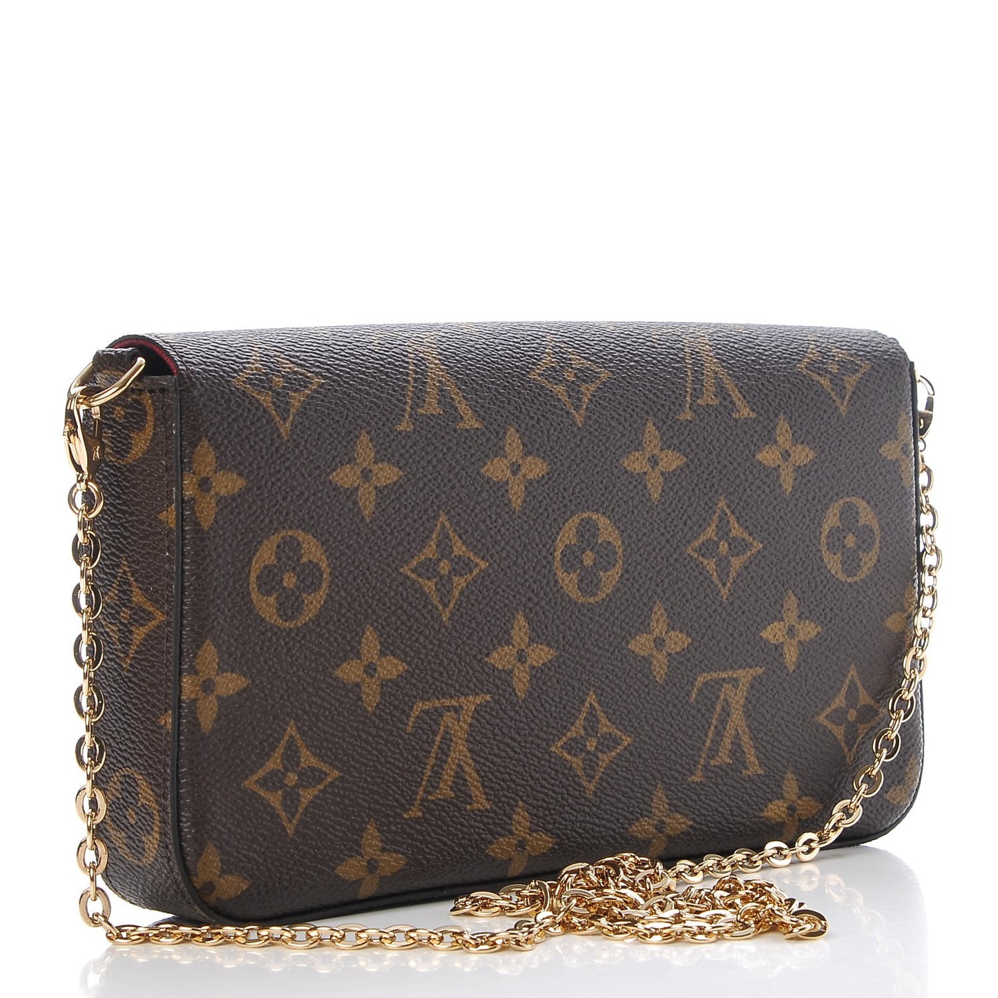 Monogram Pochette Felicie Chain Wallet Fuchsia