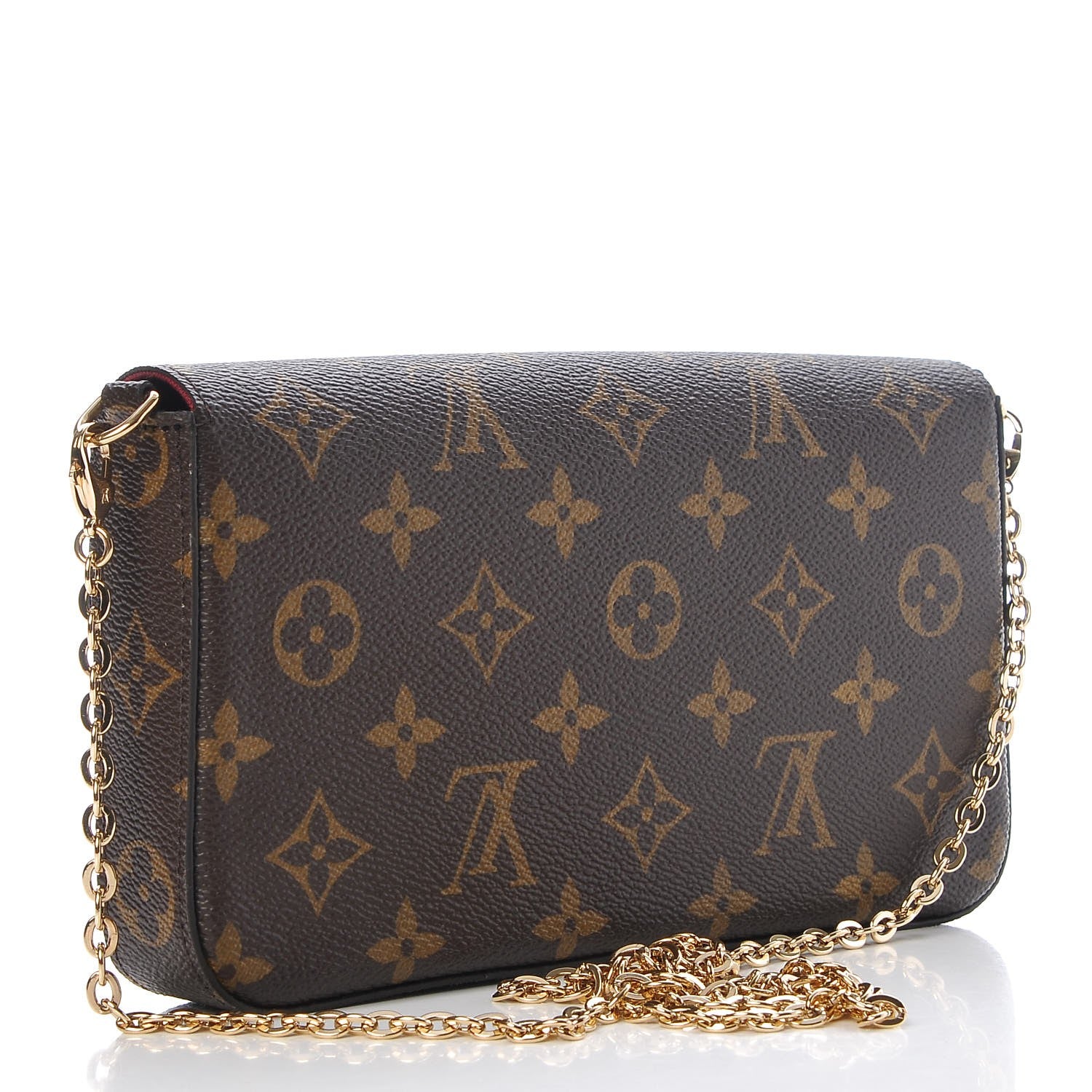 Louis Vuitton Monogram Pochette Felicie Chain Wallet Fuchsia 3 of 13