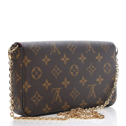 Louis Vuitton Monogram Pochette Felicie Chain Wallet Fuchsia 3 of 13