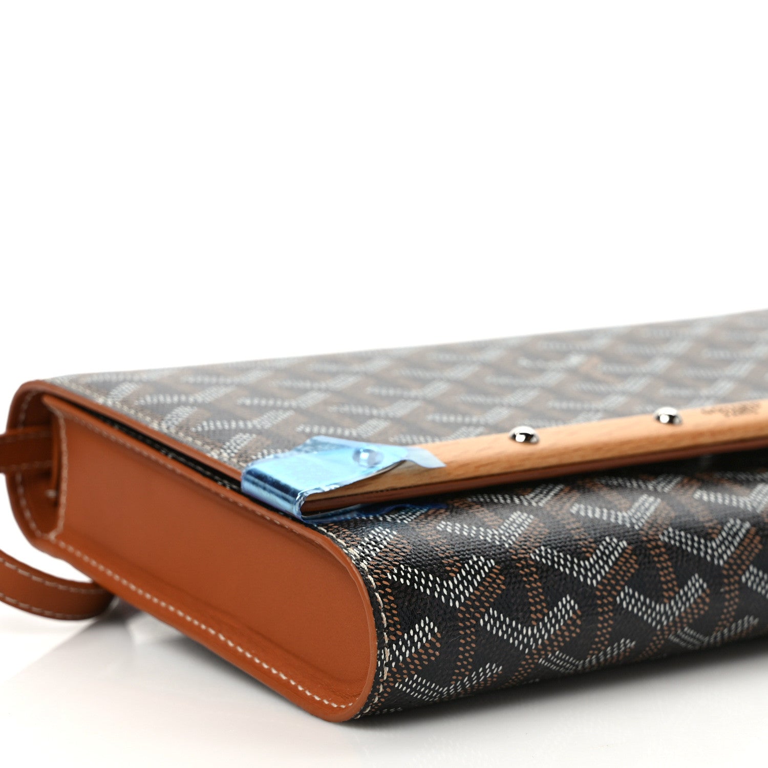 Goyard Goyardine Monte Carlo Bois Clutch With Strap Black Gold 7 of 9