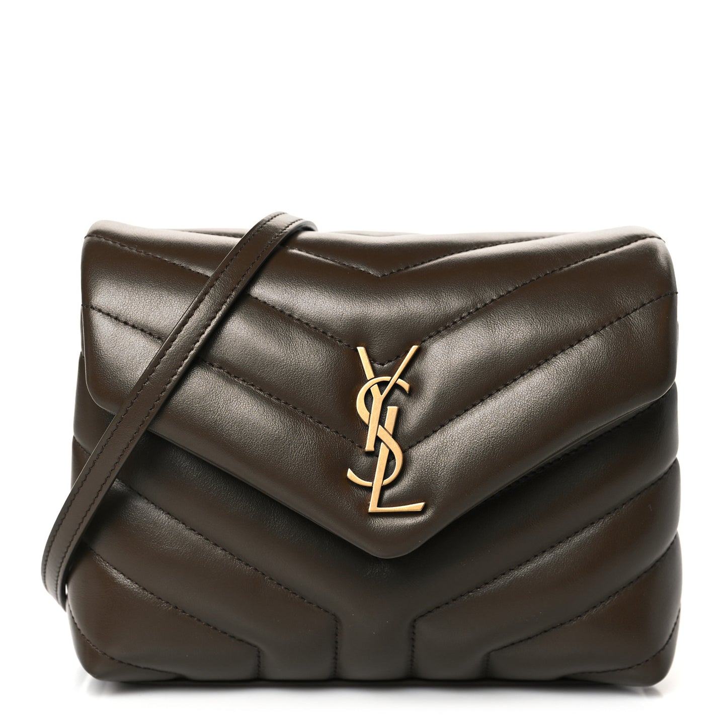 Calfskin Y Quilted Monogram Toy Loulou Crossbody Bag Soil Brown