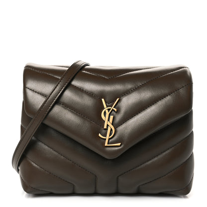 Saint Laurent Calfskin Y Quilted Monogram Toy Loulou Crossbody Bag Soil Brown 1 of 9