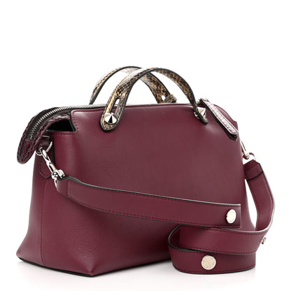 Fendi Vitello Dolce Elaphe Medium By The Way Boston Bag Black Cherry Multicolor 3 of 12