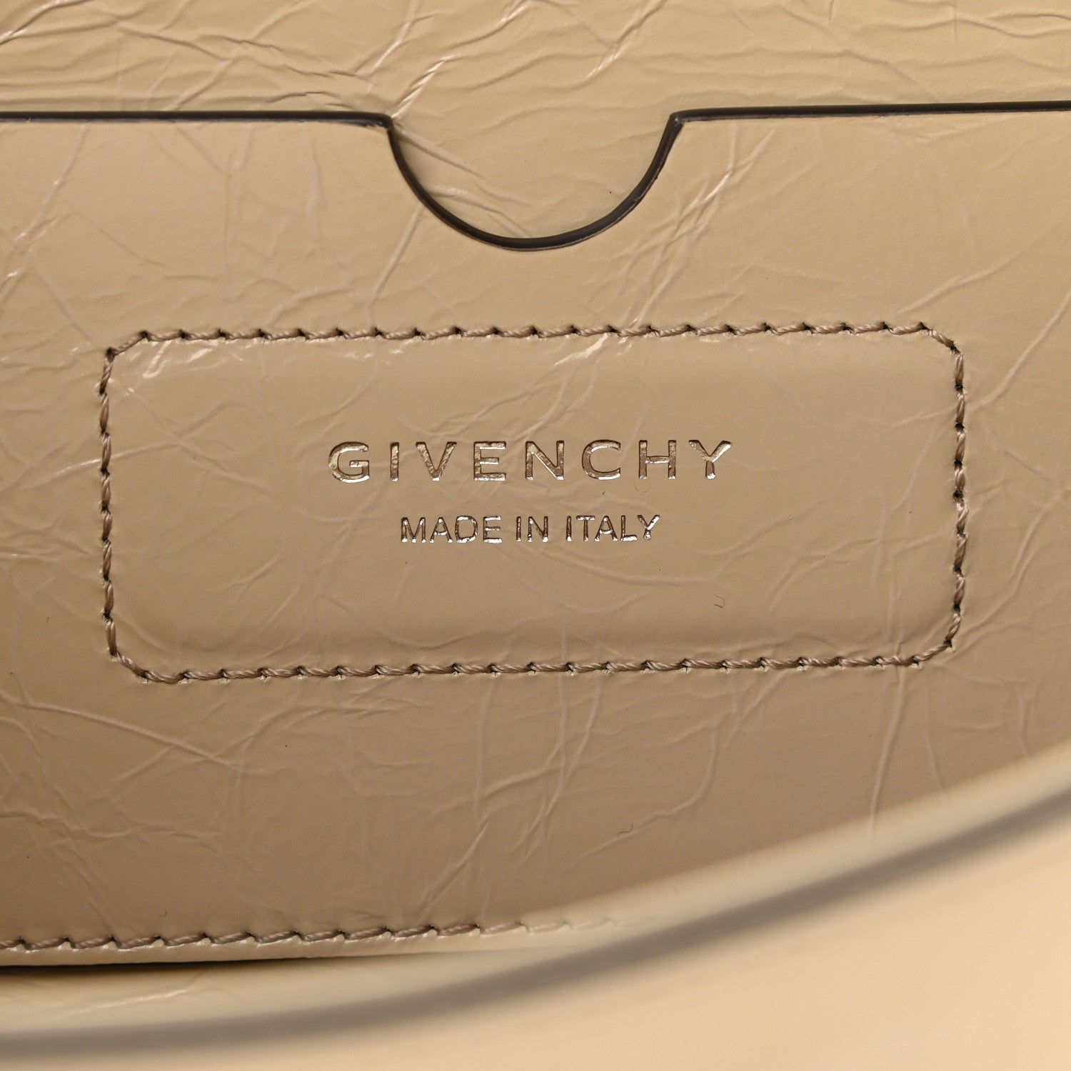 Givenchy Creased Patent Calfskin Medium ID Flap Beige 6 of 11