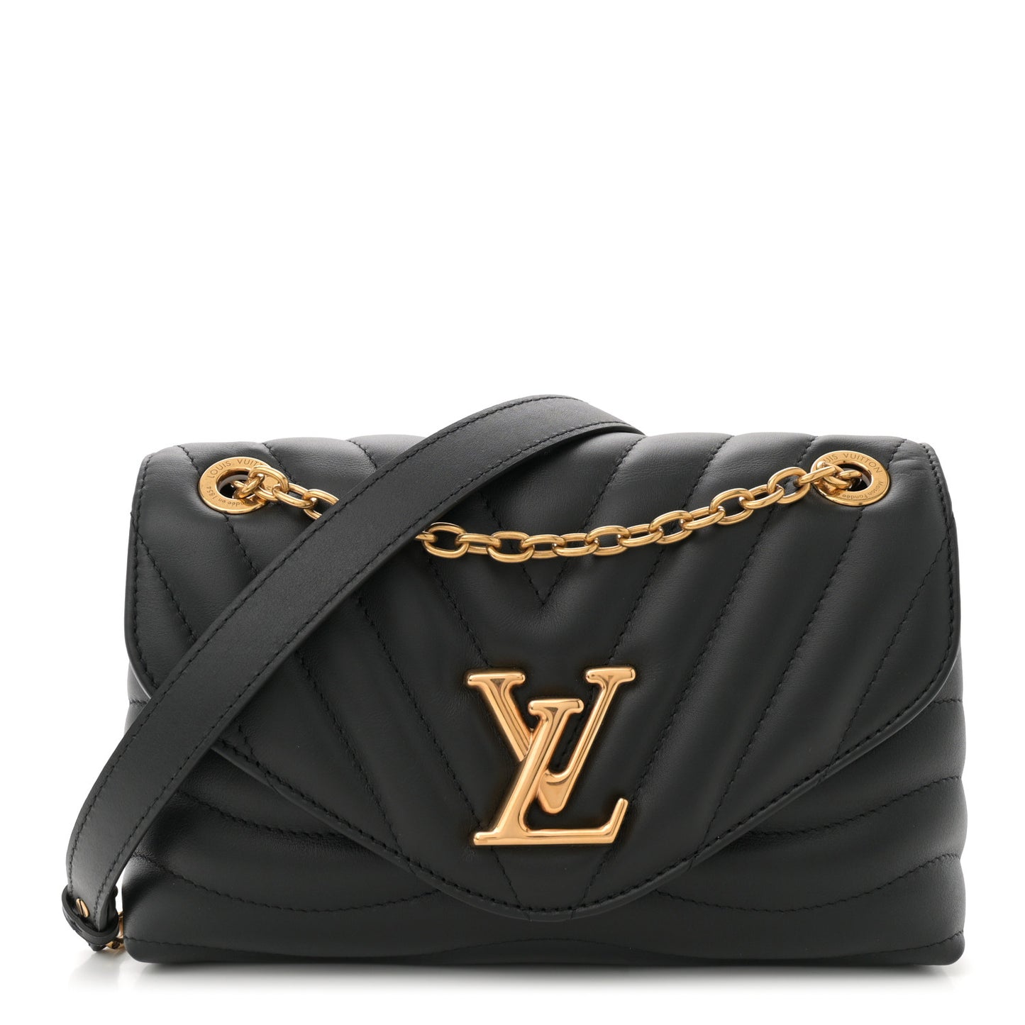Calfskin LV New Wave Chain Bag Black