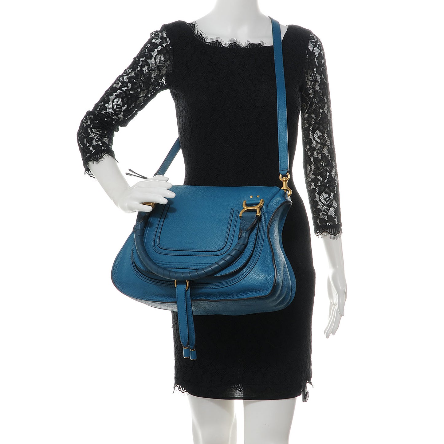 Calfskin Medium Marcie Hobo Laguna Blue